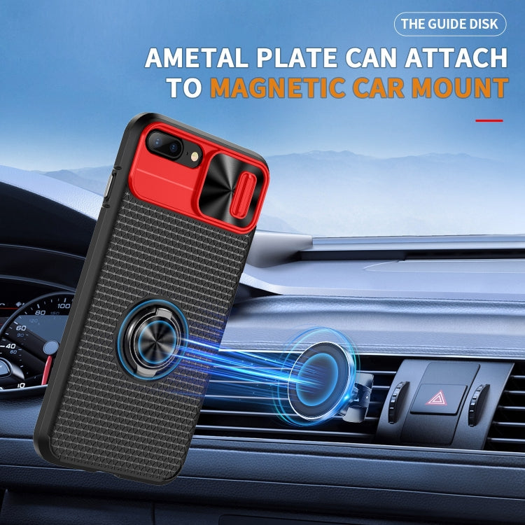 For iPhone SE 2022 / 2020 / 7 / 8 Sliding Camshield Armor Phone Case with Ring Holder