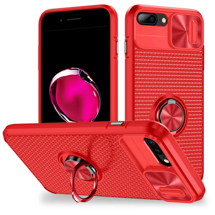 For iPhone SE 2022 / 2020 / 7 / 8 Sliding Camshield Armor Phone Case with Ring Holder
