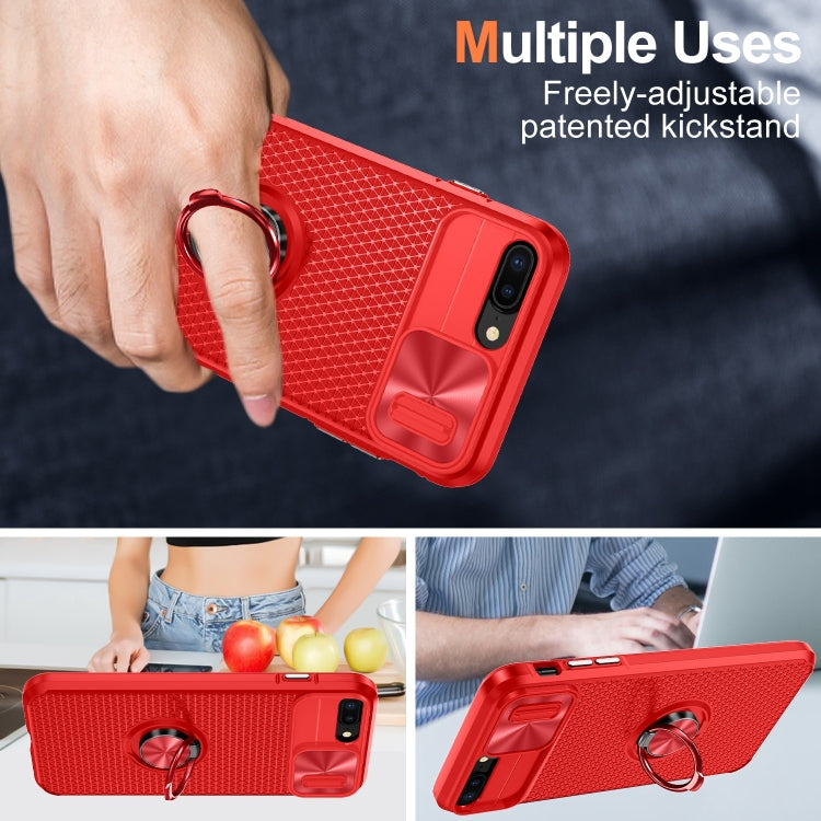 For iPhone SE 2022 / 2020 / 7 / 8 Sliding Camshield Armor Phone Case with Ring Holder