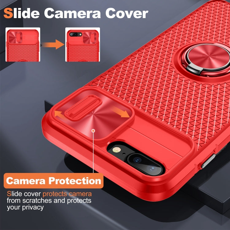For iPhone SE 2022 / 2020 / 7 / 8 Sliding Camshield Armor Phone Case with Ring Holder