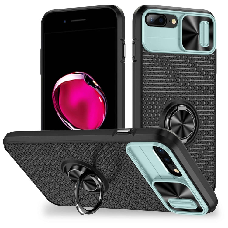 For iPhone SE 2022 / 2020 / 7 / 8 Sliding Camshield Armor Phone Case with Ring Holder