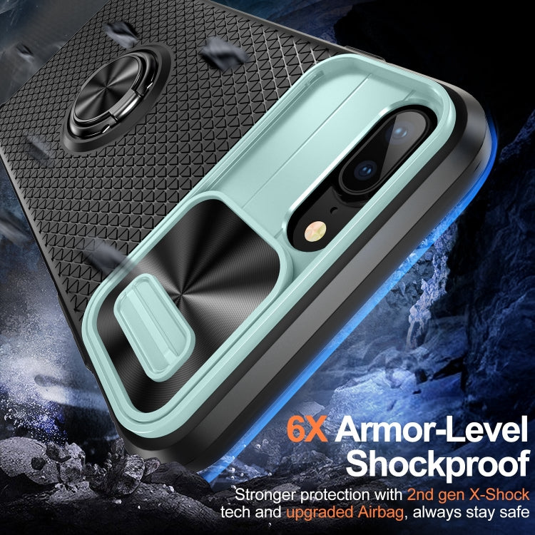 For iPhone SE 2022 / 2020 / 7 / 8 Sliding Camshield Armor Phone Case with Ring Holder