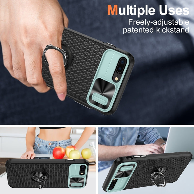 For iPhone SE 2022 / 2020 / 7 / 8 Sliding Camshield Armor Phone Case with Ring Holder