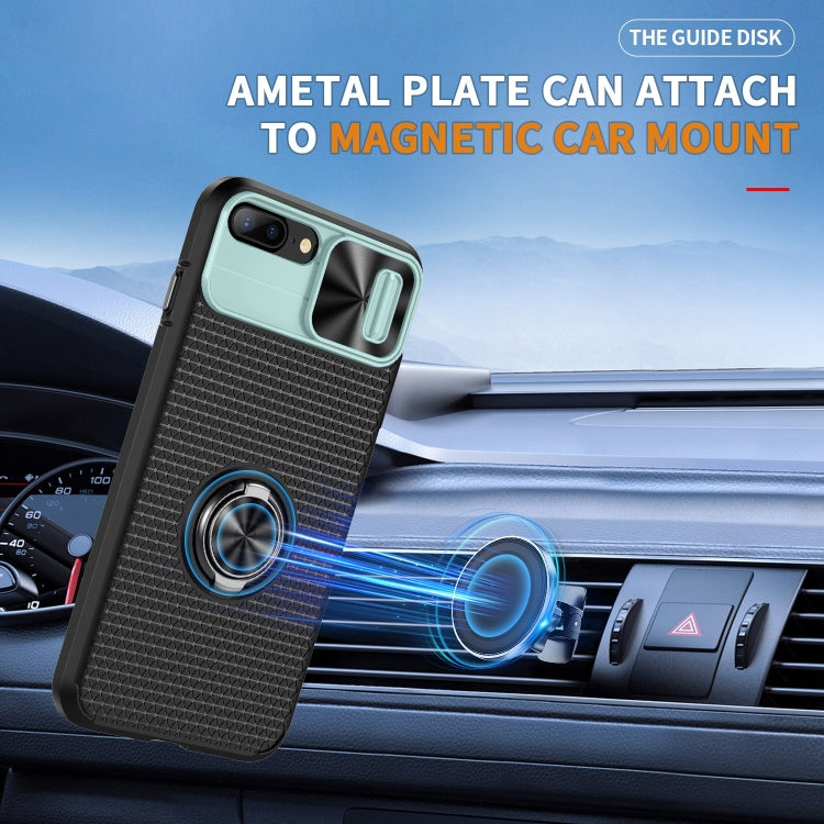 For iPhone SE 2022 / 2020 / 7 / 8 Sliding Camshield Armor Phone Case with Ring Holder