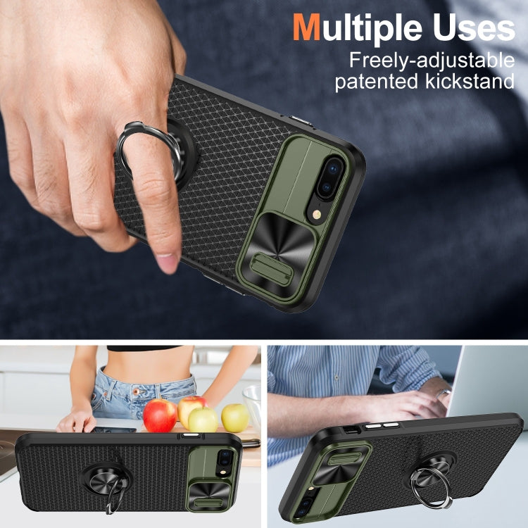 For iPhone SE 2022 / 2020 / 7 / 8 Sliding Camshield Armor Phone Case with Ring Holder