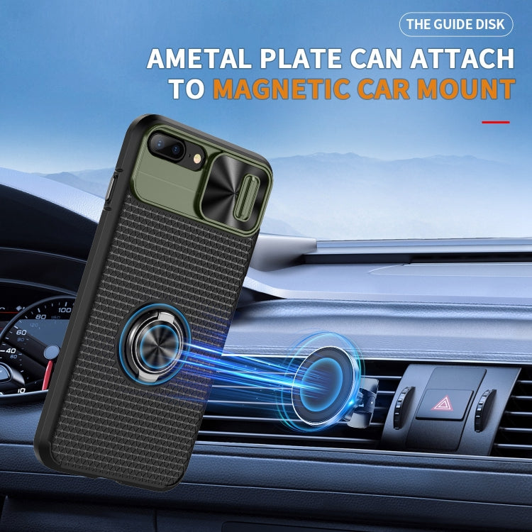 For iPhone SE 2022 / 2020 / 7 / 8 Sliding Camshield Armor Phone Case with Ring Holder