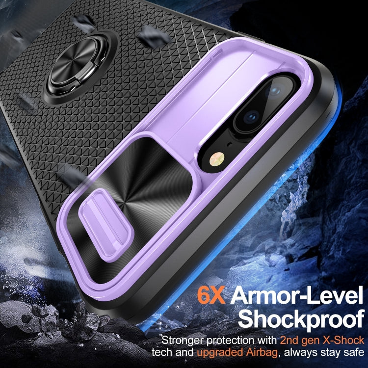 For iPhone SE 2022 / 2020 / 7 / 8 Sliding Camshield Armor Phone Case with Ring Holder