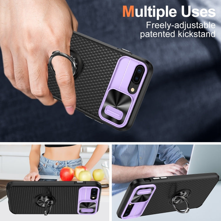 For iPhone SE 2022 / 2020 / 7 / 8 Sliding Camshield Armor Phone Case with Ring Holder