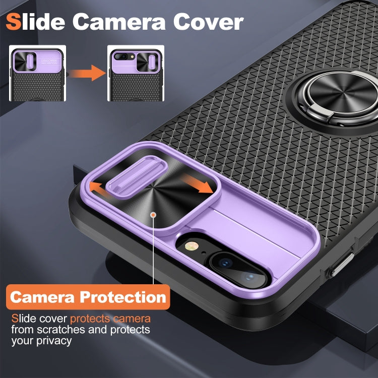 For iPhone SE 2022 / 2020 / 7 / 8 Sliding Camshield Armor Phone Case with Ring Holder