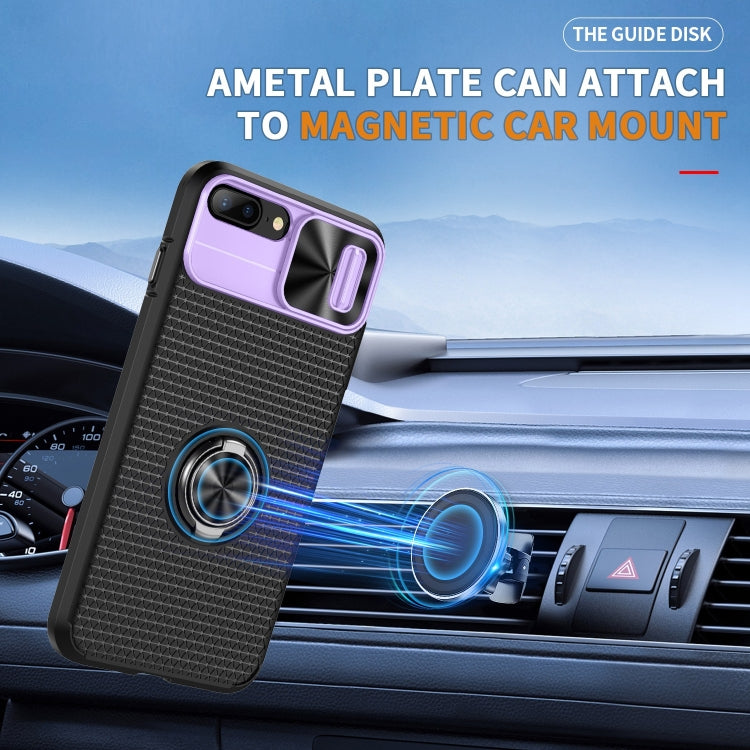 For iPhone SE 2022 / 2020 / 7 / 8 Sliding Camshield Armor Phone Case with Ring Holder