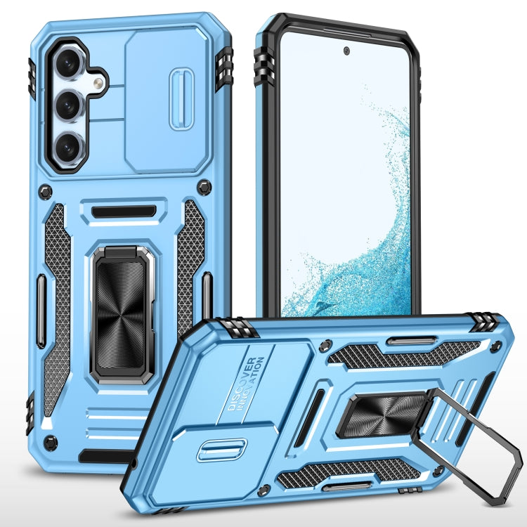 For Samsung Galaxy A54 5G Armor PC + TPU Camera Shield Phone Case