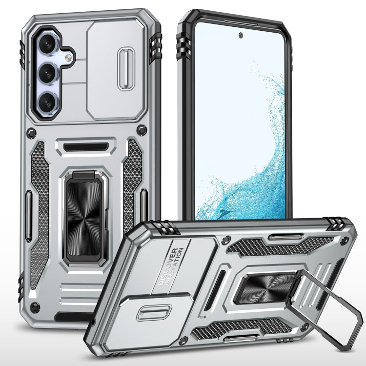 For Samsung Galaxy A54 5G Armor PC + TPU Camera Shield Phone Case