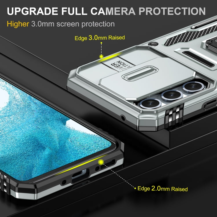 For Samsung Galaxy A54 5G Armor PC + TPU Camera Shield Phone Case