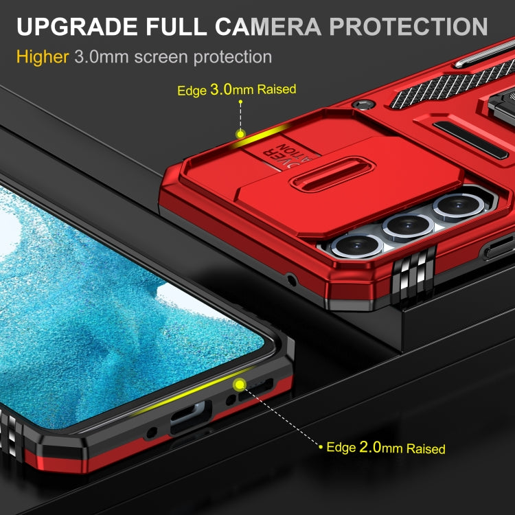 For Samsung Galaxy A54 5G Armor PC + TPU Camera Shield Phone Case