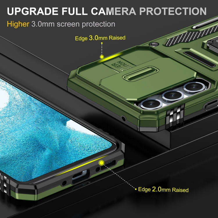 For Samsung Galaxy A54 5G Armor PC + TPU Camera Shield Phone Case