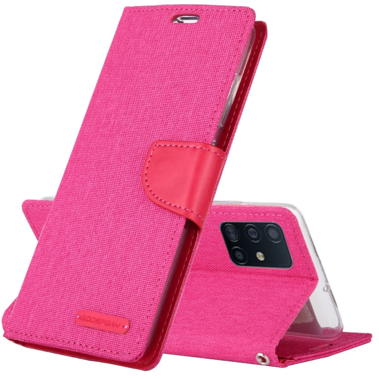 For Galaxy A51 GOOSPERY CANVAS DIARY Canvas Texture Horizontal Flip PU Leather Case, with Holder & Card Slots & Wallet