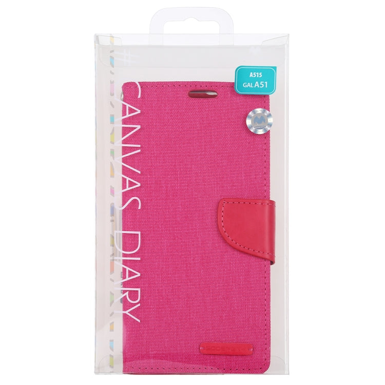 For Galaxy A51 GOOSPERY CANVAS DIARY Canvas Texture Horizontal Flip PU Leather Case, with Holder & Card Slots & Wallet