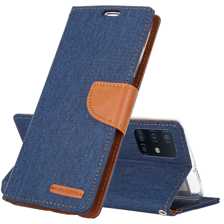 For Galaxy A51 GOOSPERY CANVAS DIARY Canvas Texture Horizontal Flip PU Leather Case, with Holder & Card Slots & Wallet