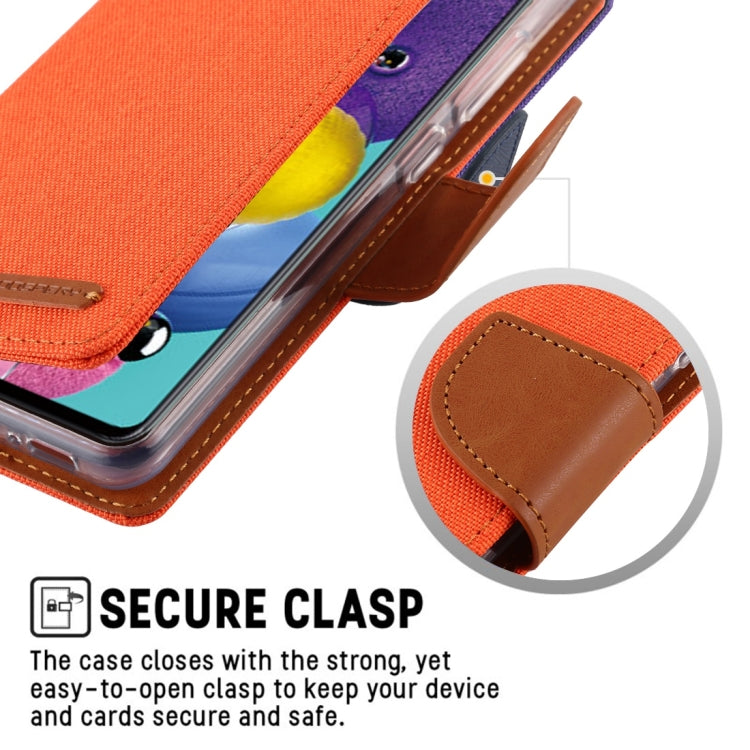 For Galaxy A51 GOOSPERY CANVAS DIARY Canvas Texture Horizontal Flip PU Leather Case, with Holder & Card Slots & Wallet