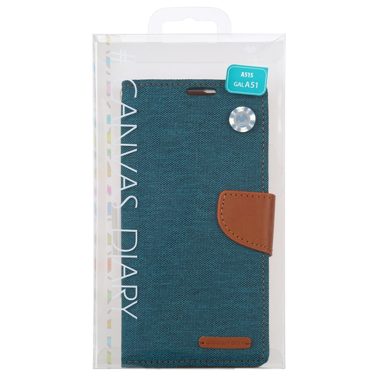 For Galaxy A51 GOOSPERY CANVAS DIARY Canvas Texture Horizontal Flip PU Leather Case, with Holder & Card Slots & Wallet