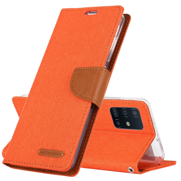 For Galaxy A51 GOOSPERY CANVAS DIARY Canvas Texture Horizontal Flip PU Leather Case, with Holder & Card Slots & Wallet
