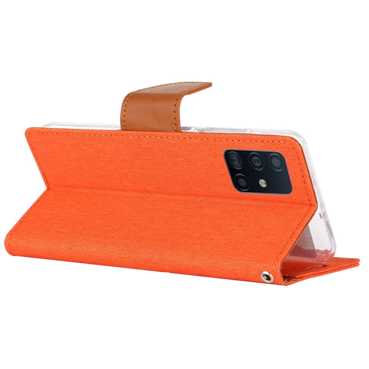 For Galaxy A51 GOOSPERY CANVAS DIARY Canvas Texture Horizontal Flip PU Leather Case, with Holder & Card Slots & Wallet