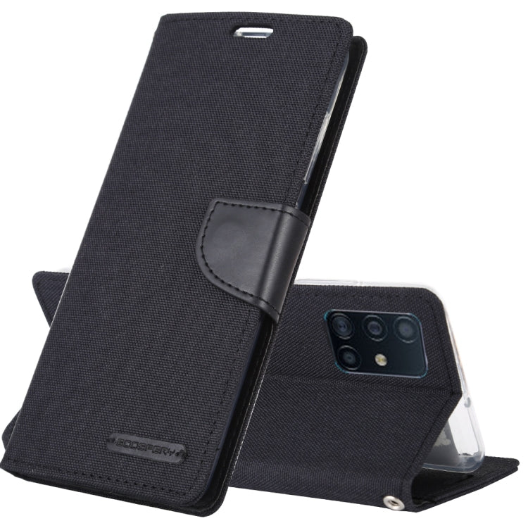 For Galaxy A51 GOOSPERY CANVAS DIARY Canvas Texture Horizontal Flip PU Leather Case, with Holder & Card Slots & Wallet