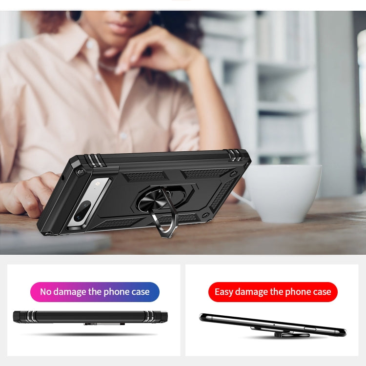 For Google Pixel 7a Shockproof TPU + PC Phone Case with Holder