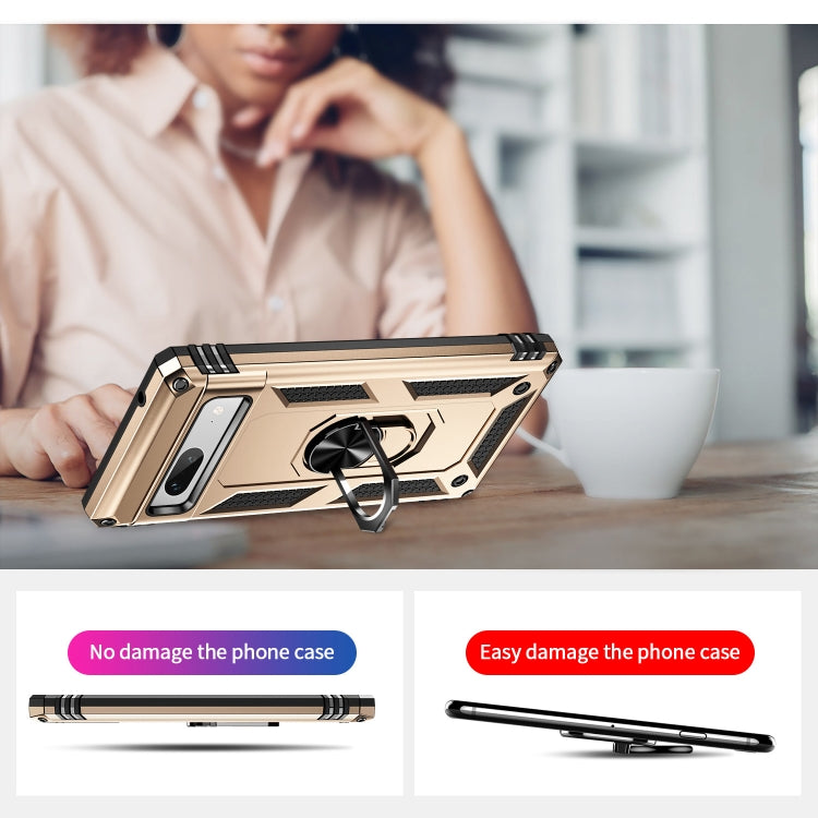 For Google Pixel 7a Shockproof TPU + PC Phone Case with Holder