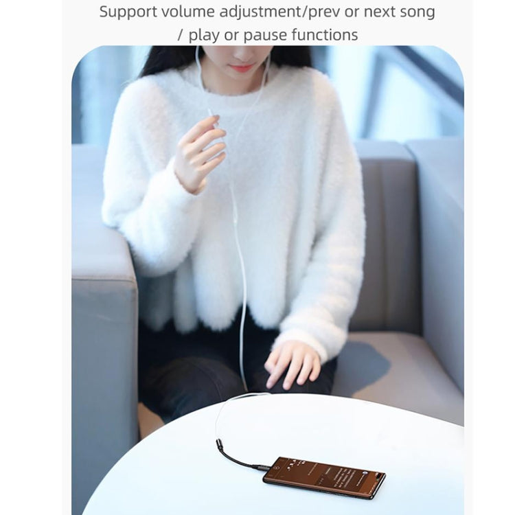 USAMS US-SJ599 AU16 Aluminum Alloy USB-C / Type-C to 3.5DC Audio Adapter Cable(Black)