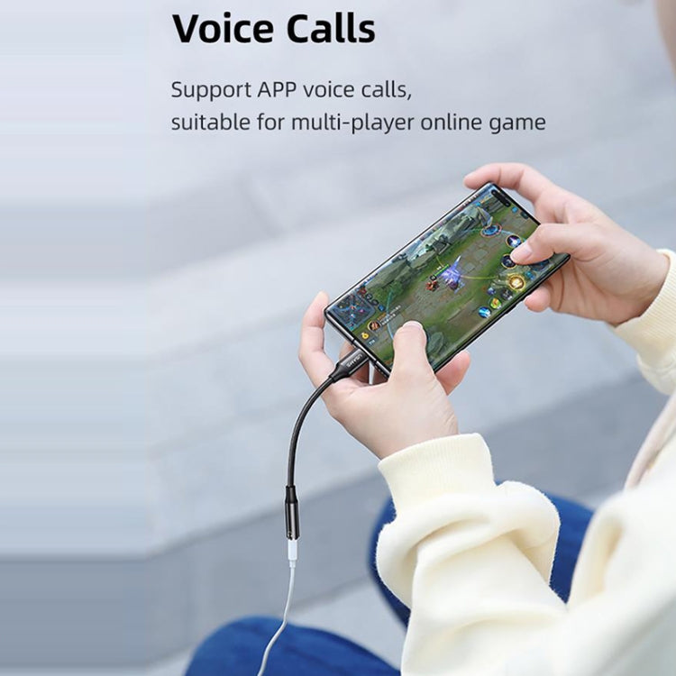 USAMS US-SJ599 AU16 Aluminum Alloy USB-C / Type-C to 3.5DC Audio Adapter Cable(Black)