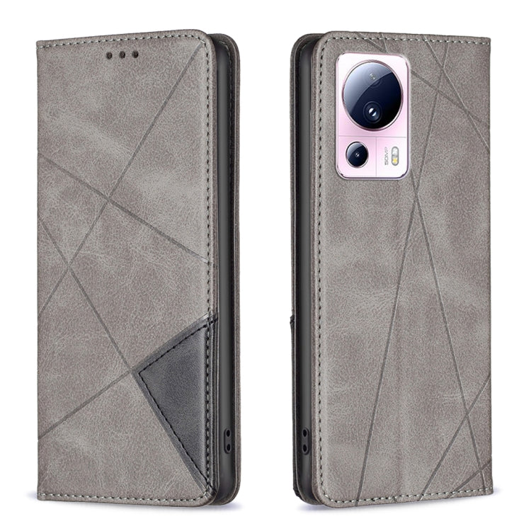 For Xiaomi 13 Lite / Civi 2 Prismatic Invisible Magnetic Leather Phone Case