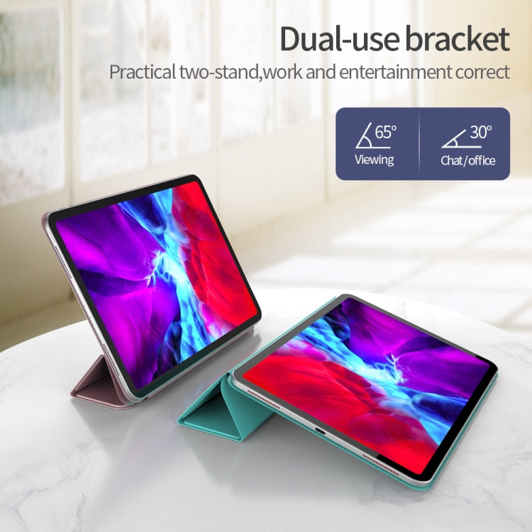 For iPad Pro 11 (2020) Horizontal Flip Ultra-thin Double-sided Clip Magnetic PU Leather Tablet Case with Three-folding Holder & Sleep / Wake-up Function
