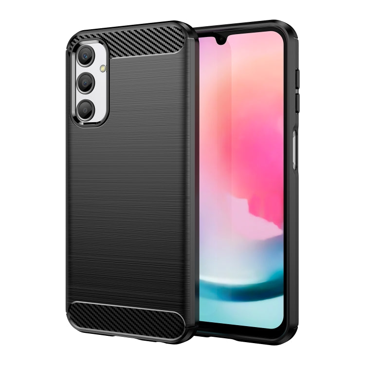 For Samsung Galaxy A24 4G Brushed Texture Carbon Fiber TPU Phone Case