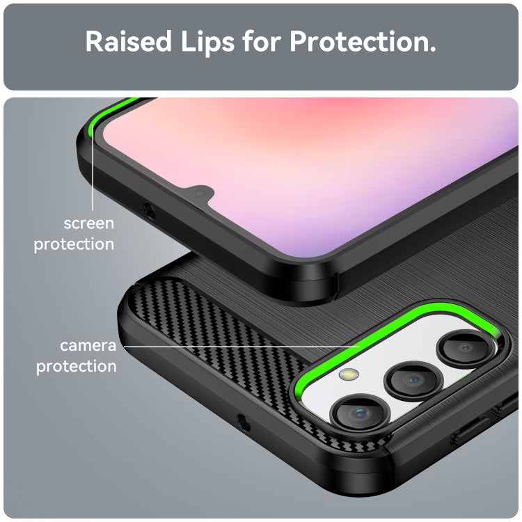 For Samsung Galaxy A24 4G Brushed Texture Carbon Fiber TPU Phone Case