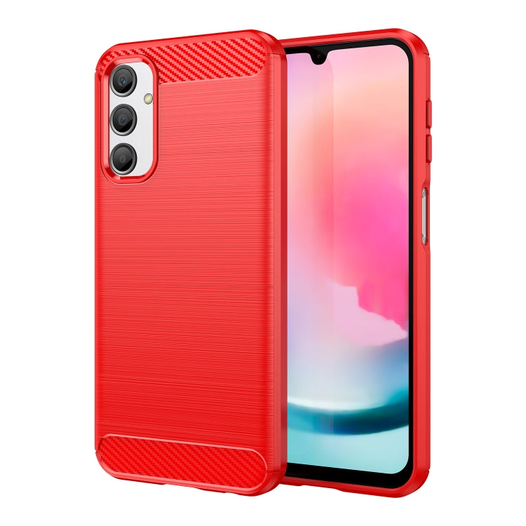 For Samsung Galaxy A24 4G Brushed Texture Carbon Fiber TPU Phone Case