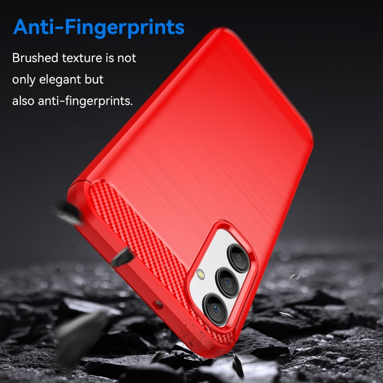 For Samsung Galaxy A24 4G Brushed Texture Carbon Fiber TPU Phone Case
