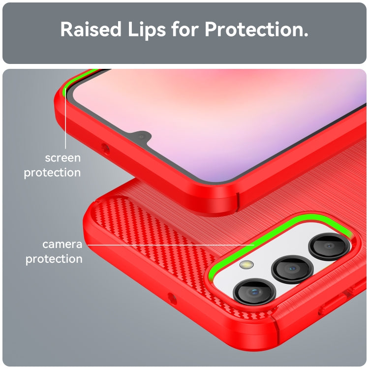 For Samsung Galaxy A24 4G Brushed Texture Carbon Fiber TPU Phone Case