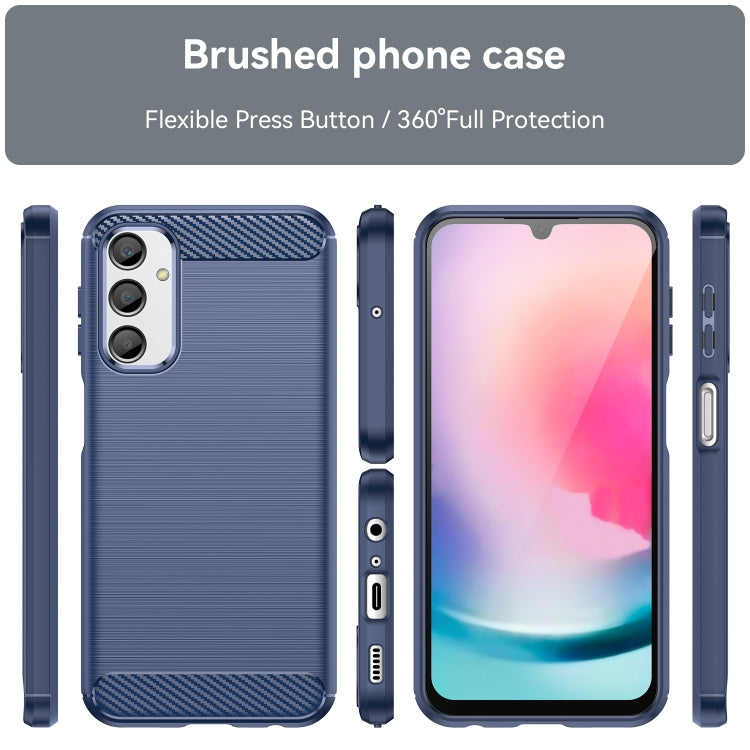 For Samsung Galaxy A24 4G Brushed Texture Carbon Fiber TPU Phone Case