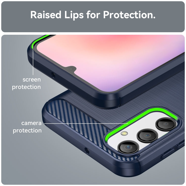 For Samsung Galaxy A24 4G Brushed Texture Carbon Fiber TPU Phone Case