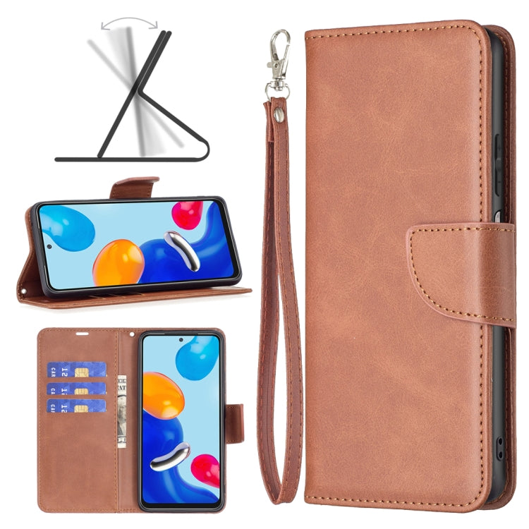 For Xiaomi Redmi Note 12S 4G / Note 11 Lambskin Texture Pure Color Flip Leather Phone Case