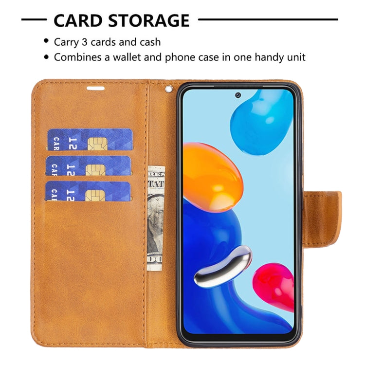 For Xiaomi Redmi Note 12S 4G / Note 11 Lambskin Texture Pure Color Flip Leather Phone Case