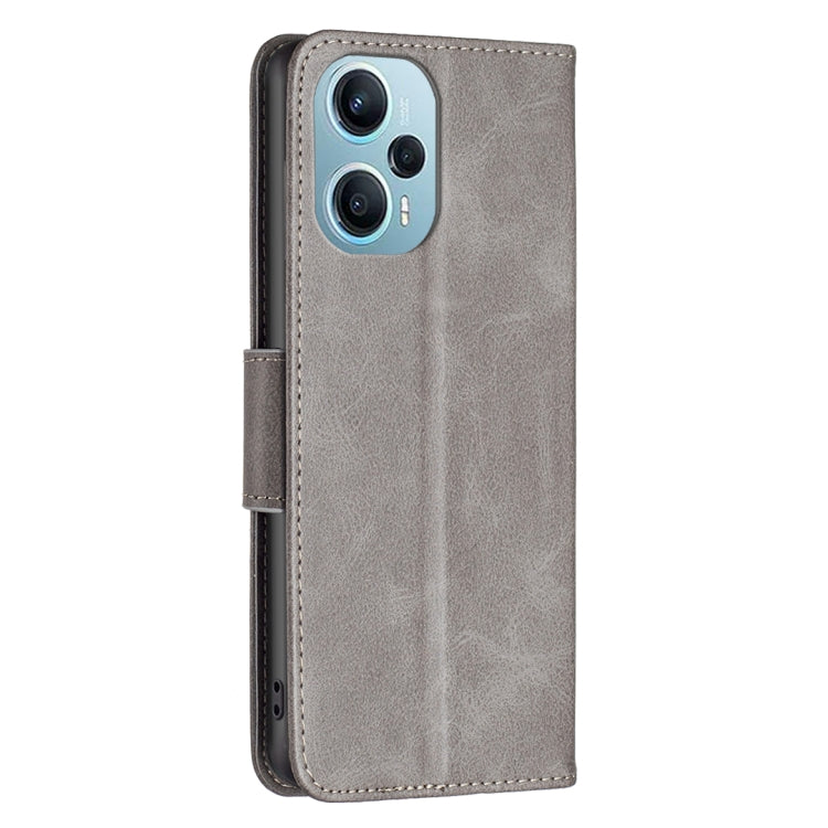 For Xiaomi Poco F5 5G / Redmi Note 12 Turbo Lambskin Texture Pure Color Flip Leather Phone Case