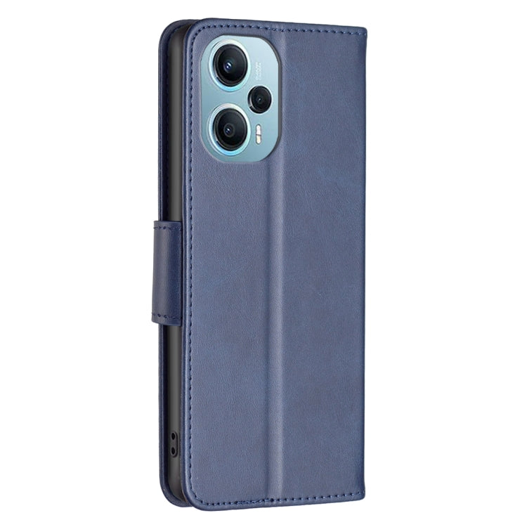 For Xiaomi Poco F5 5G / Redmi Note 12 Turbo Lambskin Texture Pure Color Flip Leather Phone Case