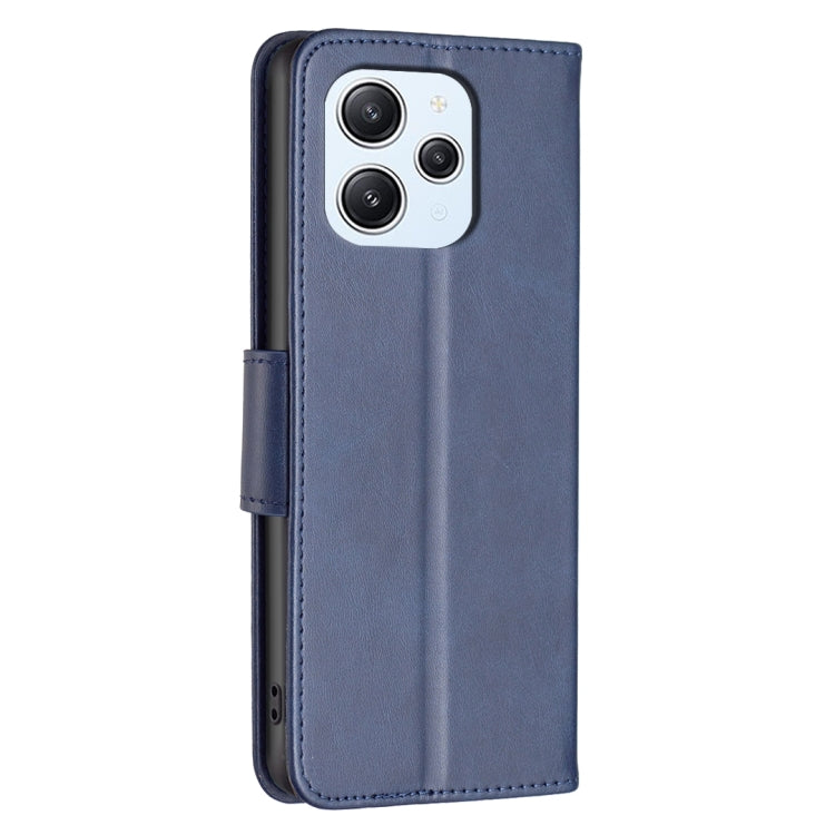 For Xiaomi Redmi 12 4G Lambskin Texture Pure Color Flip Leather Phone Case