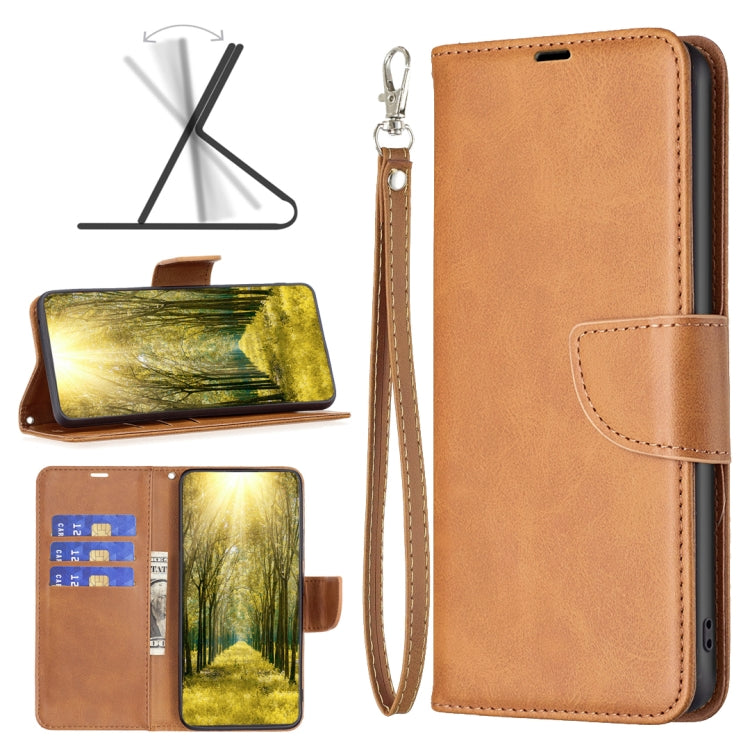For Xiaomi Redmi 12 4G Lambskin Texture Pure Color Flip Leather Phone Case