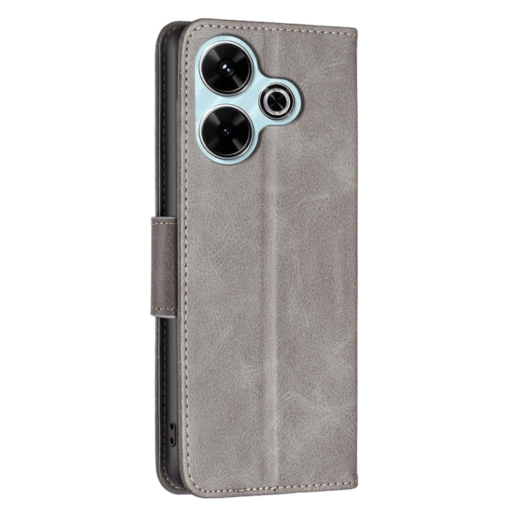 For Xiaomi Poco M6 4G / Redmi 13 4G Lambskin Texture Pure Color Flip Leather Phone Case