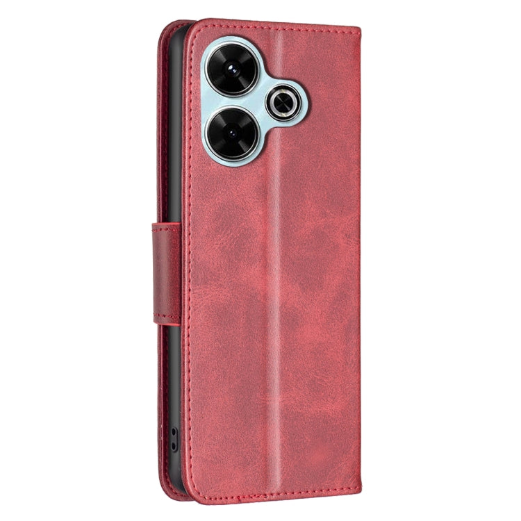For Xiaomi Poco M6 4G / Redmi 13 4G Lambskin Texture Pure Color Flip Leather Phone Case