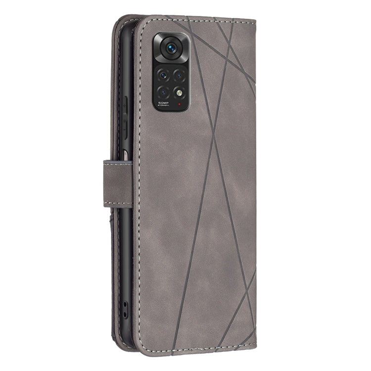 For Xiaomi Redmi Note 12S 4G / Note 11 Magnetic Buckle Rhombus Texture Leather Phone Case