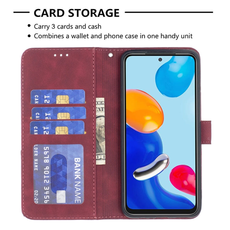 For Xiaomi Redmi Note 12S 4G / Note 11 Magnetic Buckle Rhombus Texture Leather Phone Case